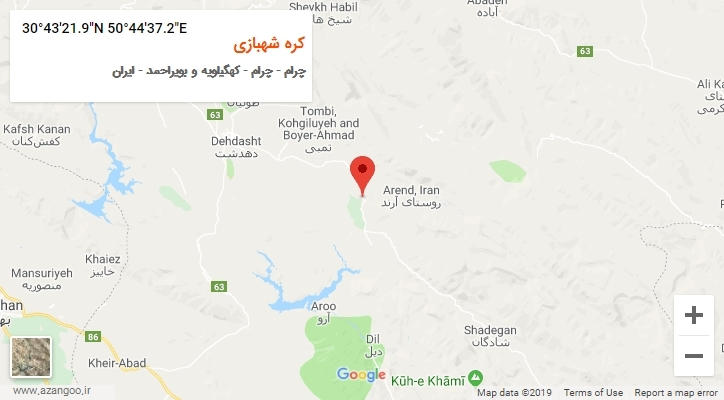 روستای کره شهبازی بر روی نقشه