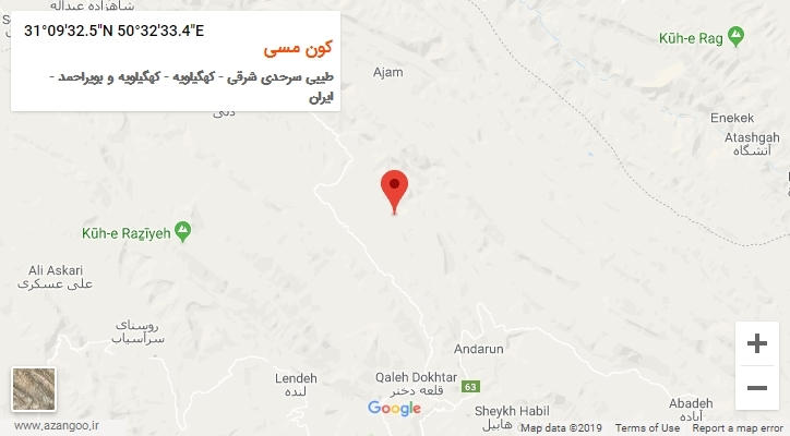 روستای کون مسی بر روی نقشه
