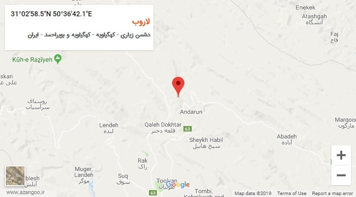 روستای لاروب بر روی نقشه