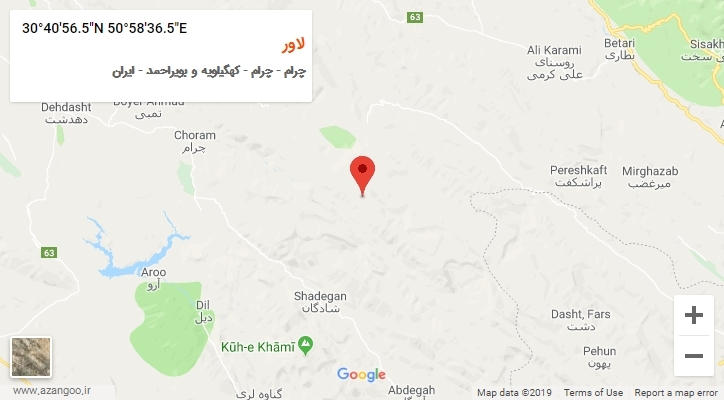 روستای لاور بر روی نقشه