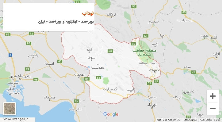 دهستان لوداب بر روی نقشه
