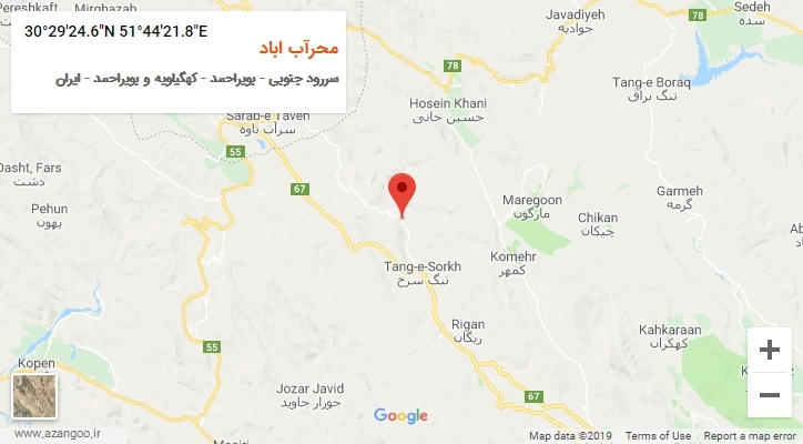 روستای محرآب اباد بر روی نقشه