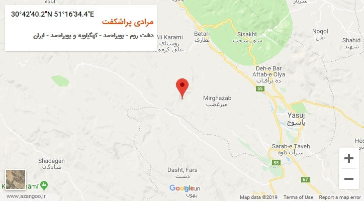 روستای مرادی پراشکفت بر روی نقشه