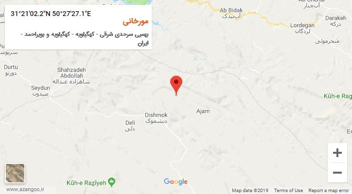 روستای مورخانی بر روی نقشه