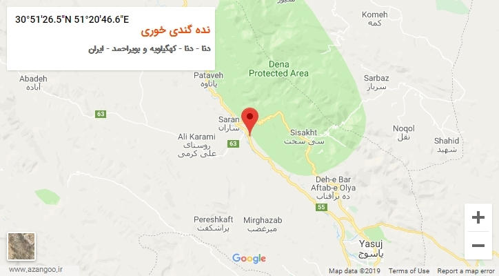 روستای نده گندی خوری بر روی نقشه