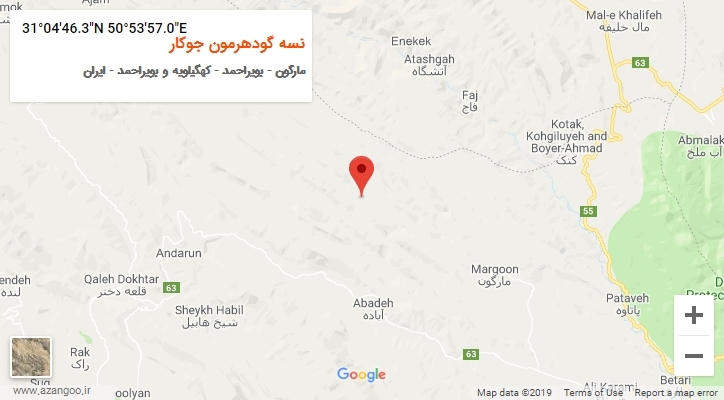 روستای نسه گودهرمون جوکار بر روی نقشه