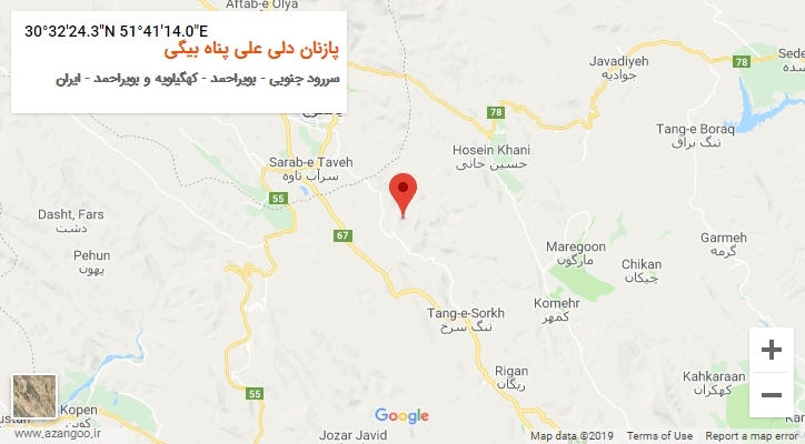 روستای پازنان دلی علی پناه بیگی بر روی نقشه