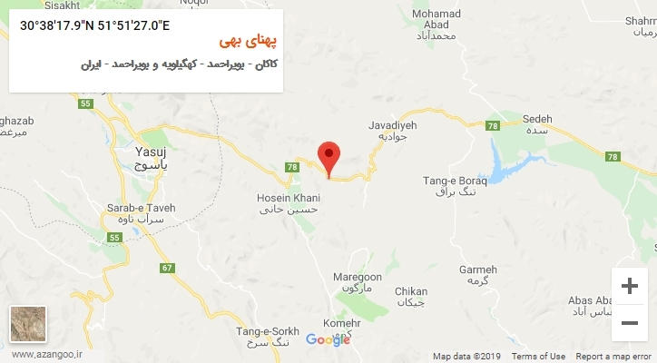 روستای پهنای بهی بر روی نقشه