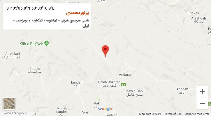 روستای پرنورمحمدی بر روی نقشه