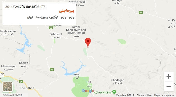 روستای پیرحاجتی بر روی نقشه