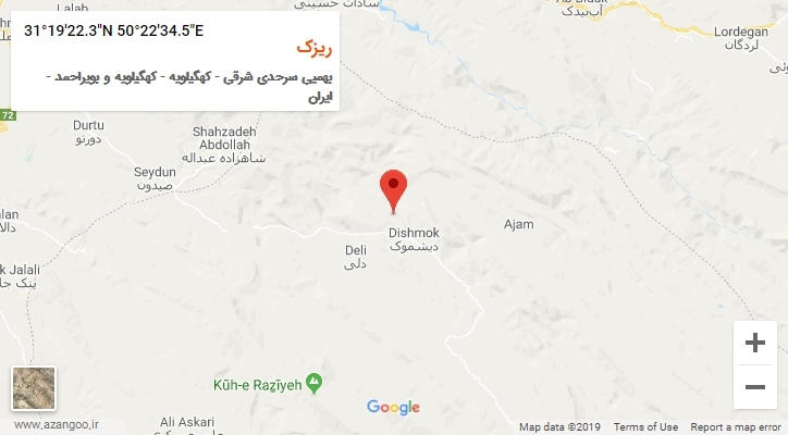 روستای ریزک بر روی نقشه