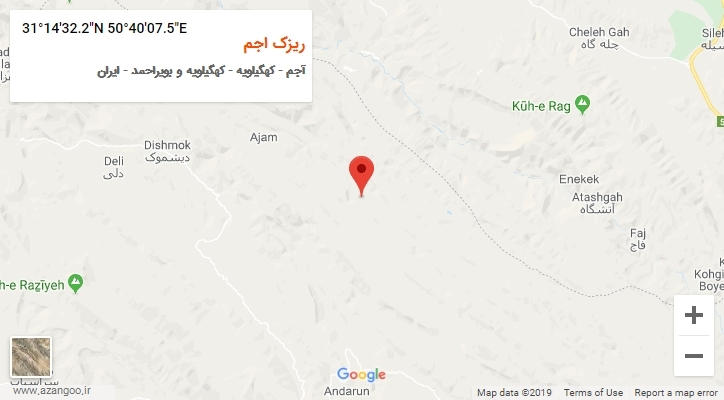 روستای ریزک اجم بر روی نقشه
