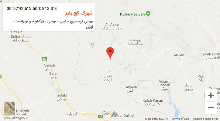 روستای شهرک گچ بلند بر روی نقشه