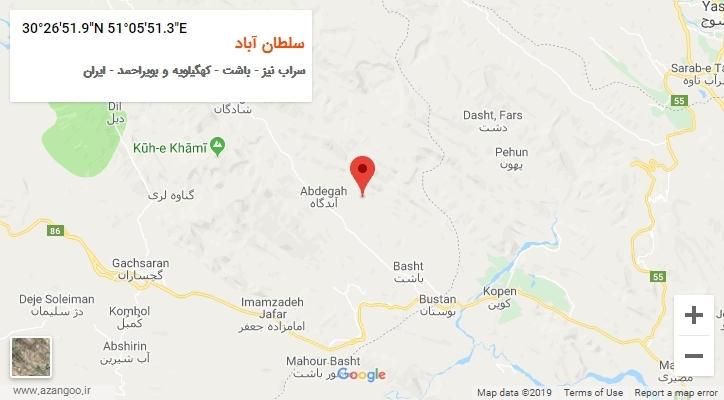 روستای سلطان آباد بر روی نقشه