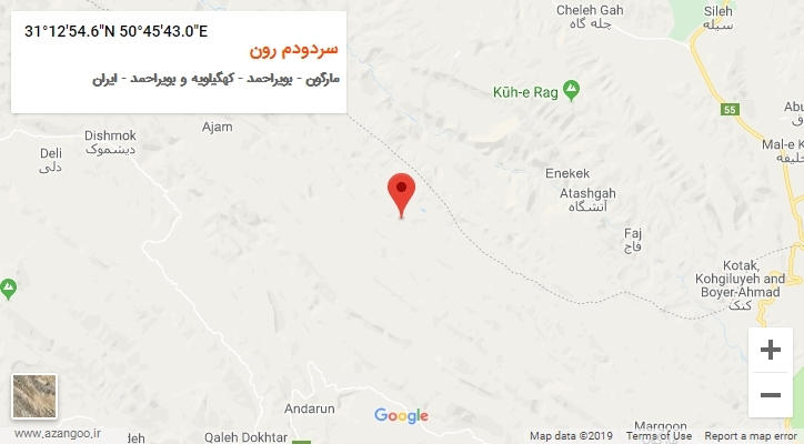 روستای سردودم رون بر روی نقشه