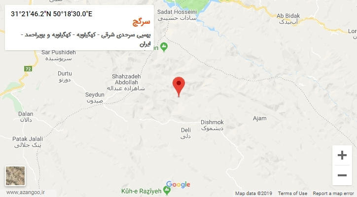 روستای سرگچ بر روی نقشه