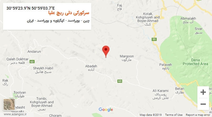 روستای سرکورکی دلی ریچ علیا بر روی نقشه