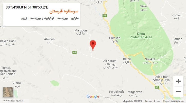روستای سرسقاوه قبرستان بر روی نقشه