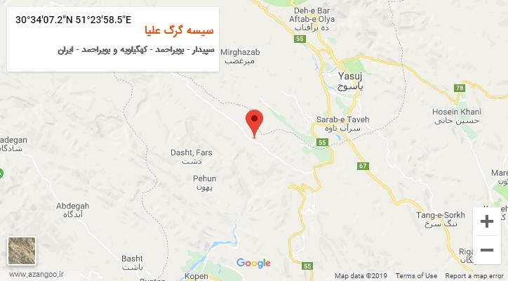 روستای سیسه گرگ علیا بر روی نقشه