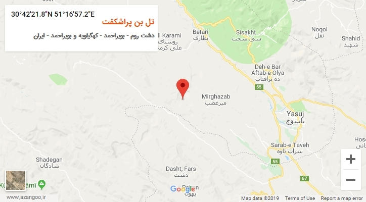 روستای تل بن پراشکفت بر روی نقشه