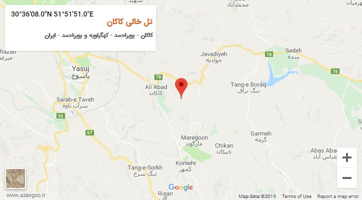 روستای تل خالی کاکان بر روی نقشه