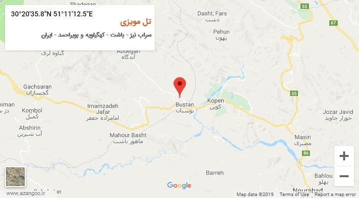 روستای تل مویزی بر روی نقشه