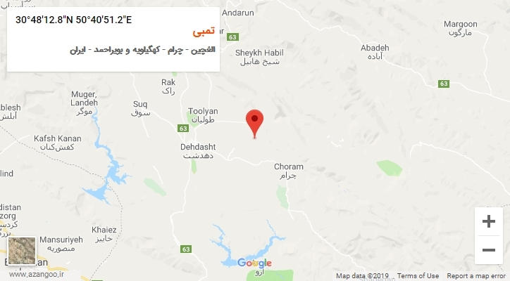 روستای تمبی بر روی نقشه