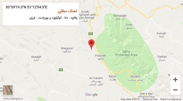 روستای تمنک سفلی بر روی نقشه