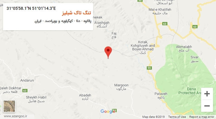 روستای تنگ تاک شبلیز بر روی نقشه