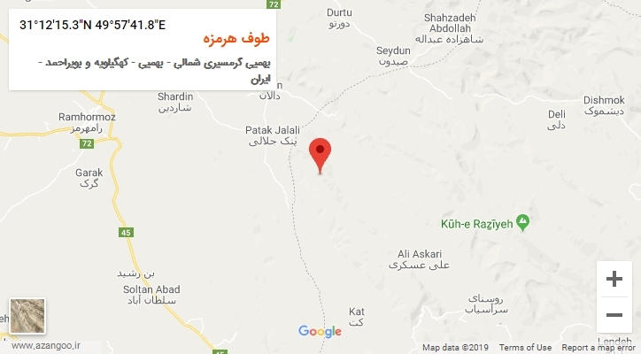 روستای طوف هرمزه بر روی نقشه