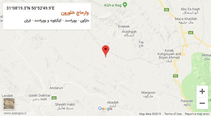 روستای وارحاج خلورون بر روی نقشه