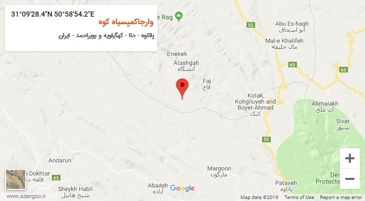 روستای وارجاکمپسیاه کوه بر روی نقشه