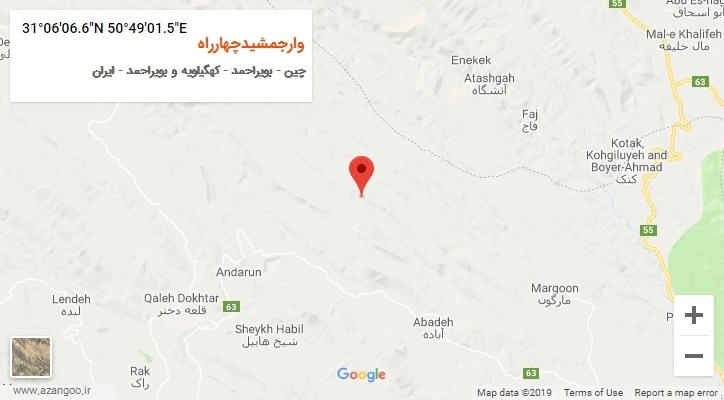 روستای وارجمشیدچهارراه بر روی نقشه