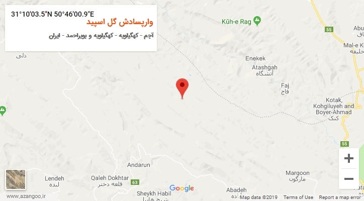 روستای وارپسادش گل اسپید بر روی نقشه