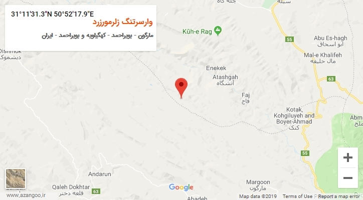 روستای وارسرتنگ زلرمورزرد بر روی نقشه