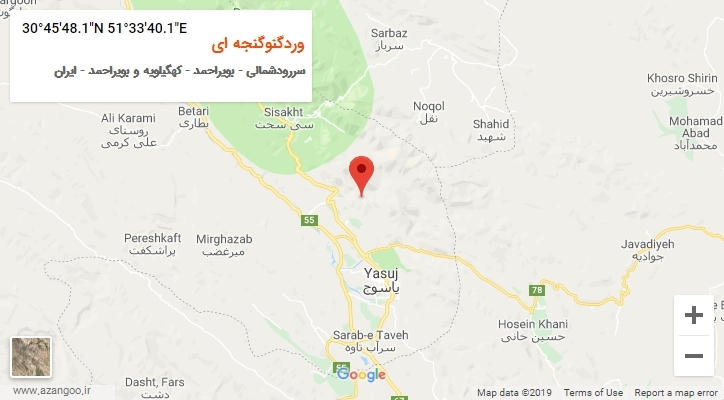 روستای وردگنوگنجه ای بر روی نقشه