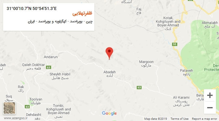 روستای ظفرتهلایی بر روی نقشه