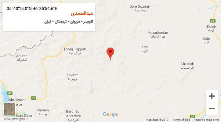 روستای عبدالصمدی بر روی نقشه