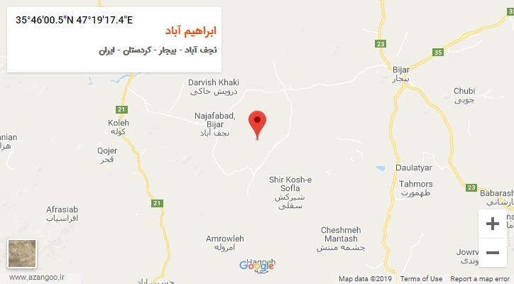 روستای ابراهیم آباد بر روی نقشه
