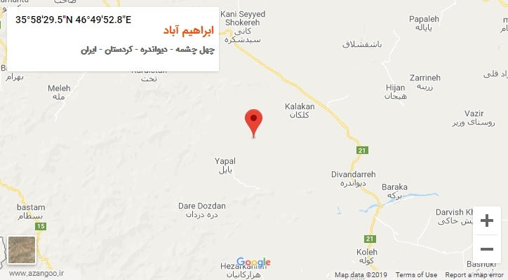 روستای ابراهیم آباد بر روی نقشه