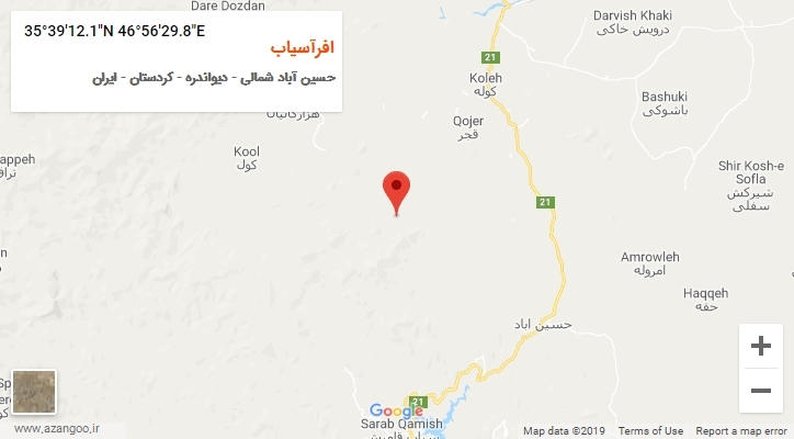 روستای افرآسیاب بر روی نقشه
