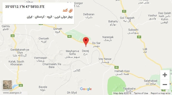 روستای اق کند بر روی نقشه