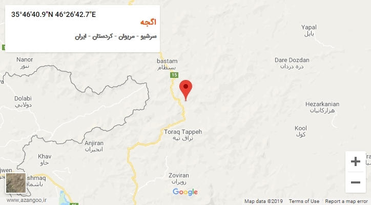 روستای اگجه بر روی نقشه