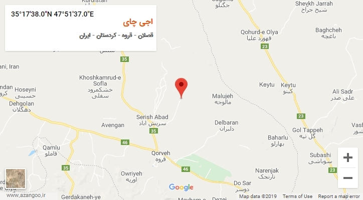 روستای اجی چای بر روی نقشه
