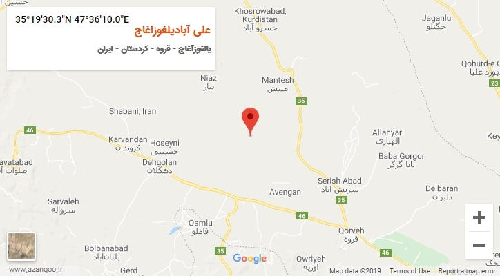 روستای علی آبادیلغوزاغاج بر روی نقشه