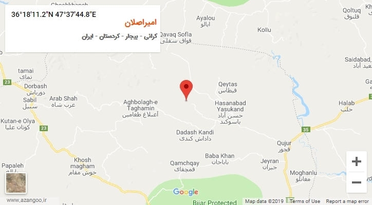 روستای امیراصلان بر روی نقشه