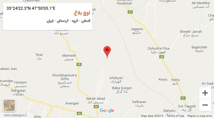 روستای اوچ بلاغ بر روی نقشه