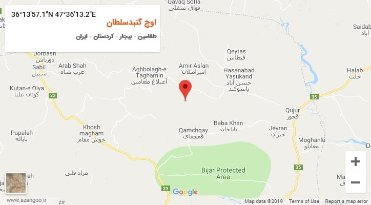 روستای اوچ گنبدسلطان بر روی نقشه