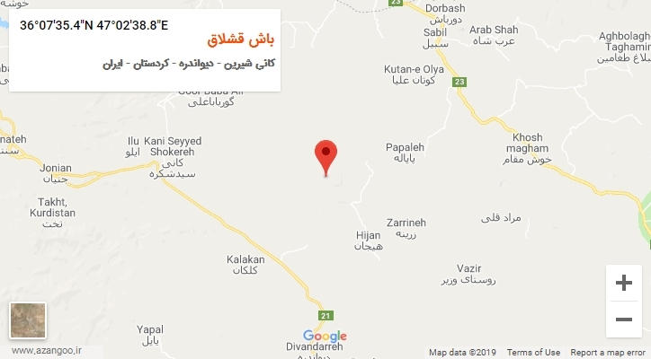 روستای باش قشلاق بر روی نقشه