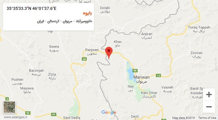 روستای بایوه بر روی نقشه